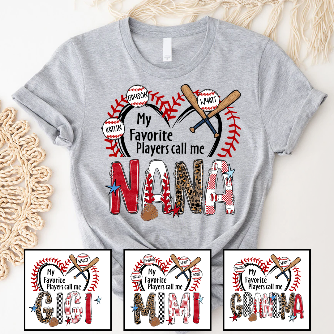 Baseball Mimi, My Favorite Player Call Me Mimi, Game Day Personalized Family Gift T-shirt