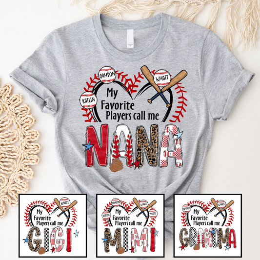 Baseball Mimi, My Favorite Player Call Me Mimi, Game Day Personalized Family Gift T-shirt