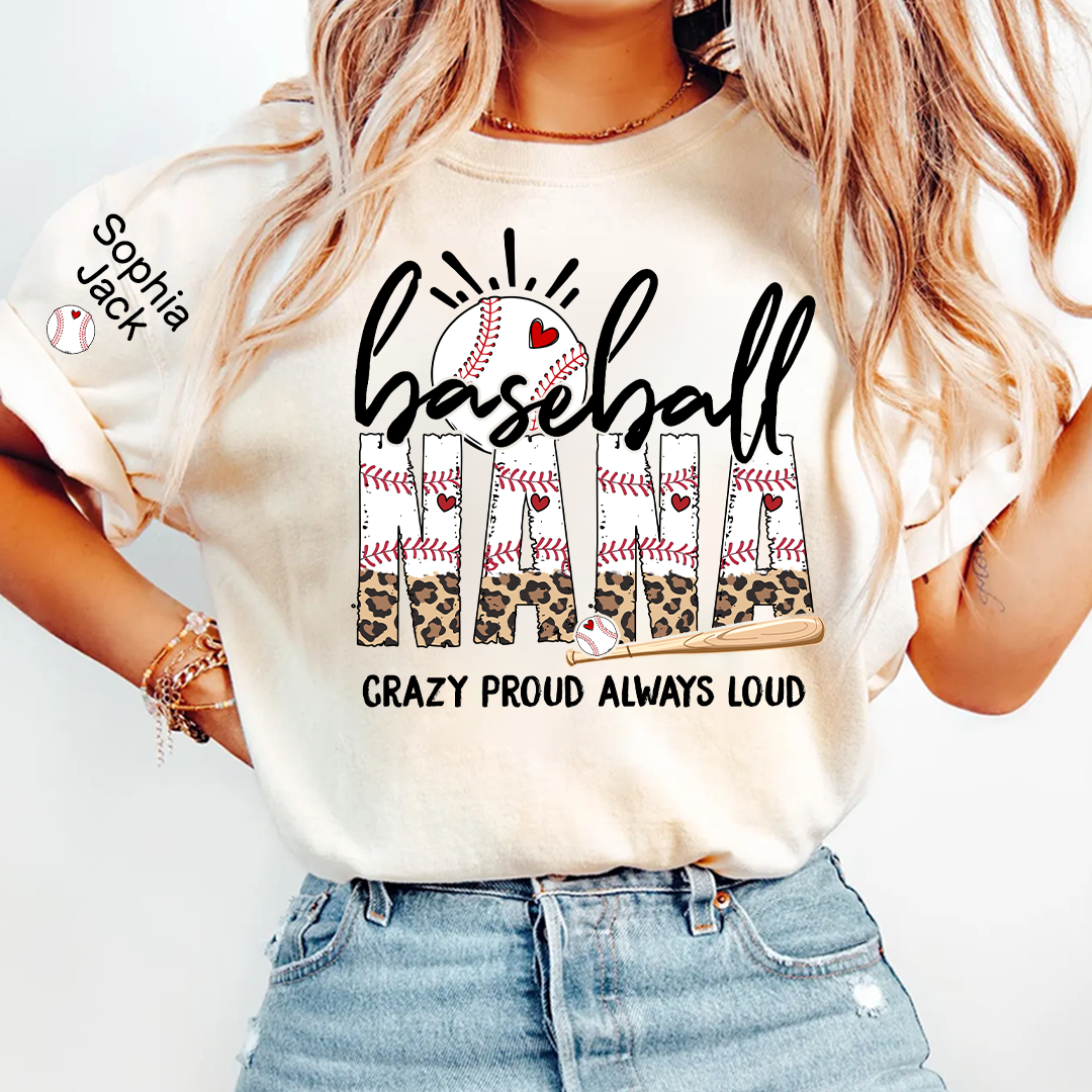 Baseball Game Day Mimi Nana Grandma and Grandkids T-shirt