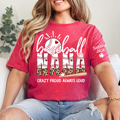 Baseball Game Day Mimi Nana Grandma and Grandkids T-shirt