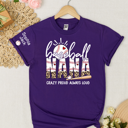 Baseball Game Day Mimi Nana Grandma and Grandkids T-shirt