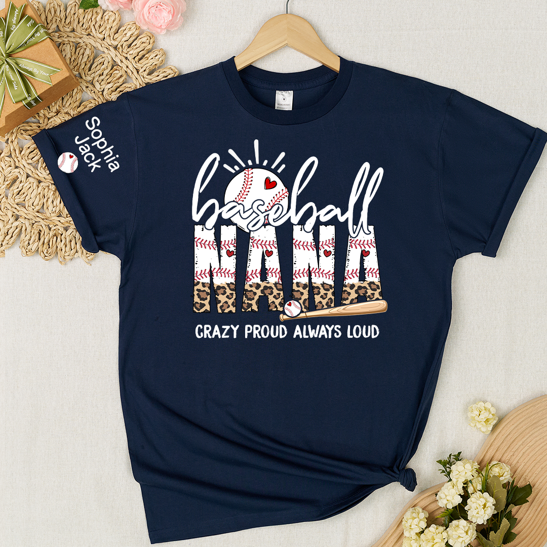 Baseball Game Day Mimi Nana Grandma and Grandkids T-shirt