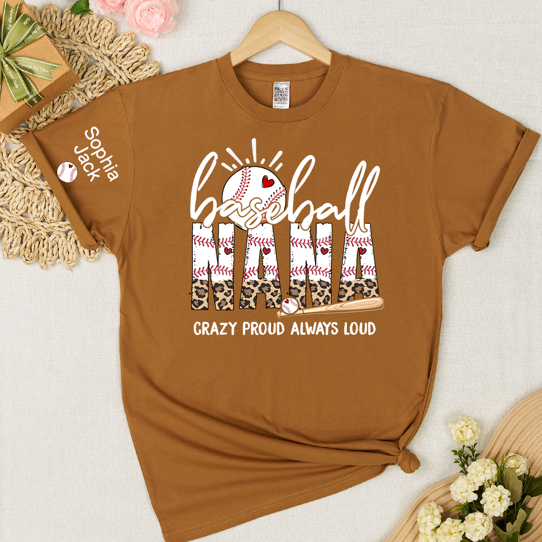Baseball Game Day Mimi Nana Grandma and Grandkids T-shirt