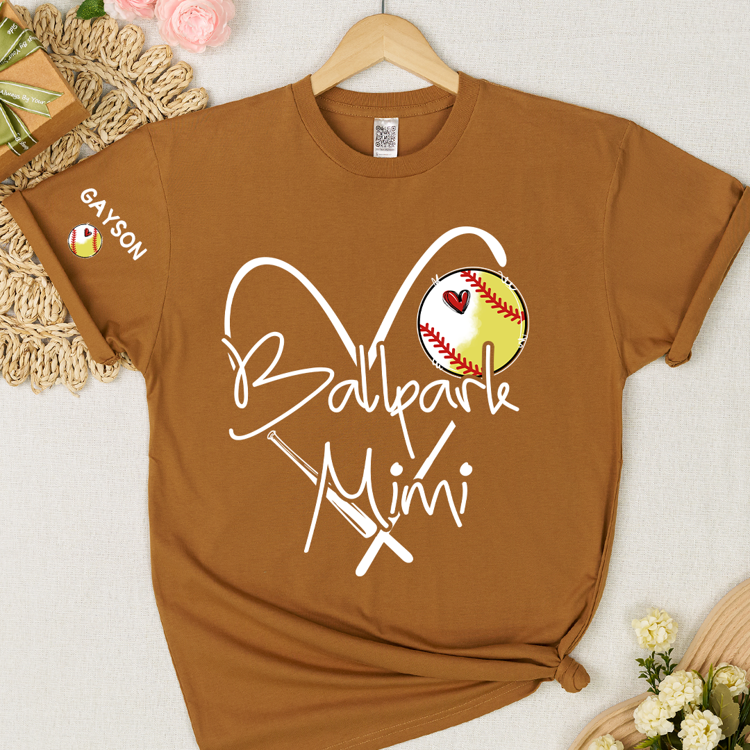 Baseball Softball Ballpark Mimi Game Day, Personalized Grandma and Grandkids T-shirt