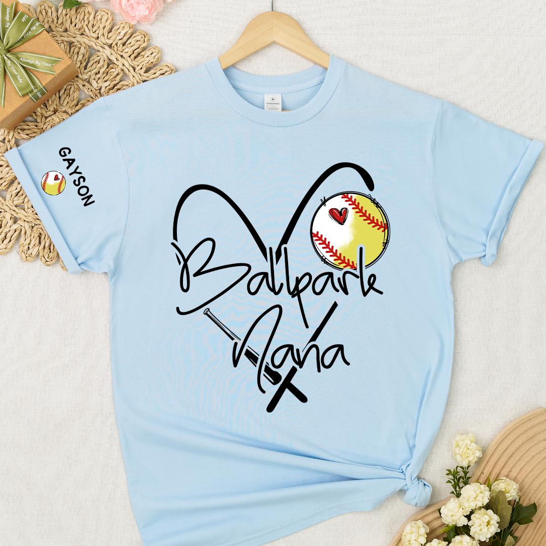 Baseball Softball Ballpark Mimi Game Day, Personalized Grandma and Grandkids T-shirt