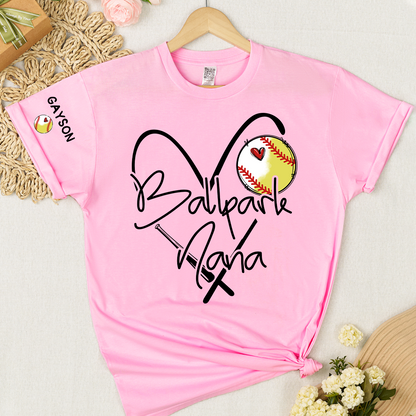 Baseball Softball Ballpark Mimi Game Day, Personalized Grandma and Grandkids T-shirt