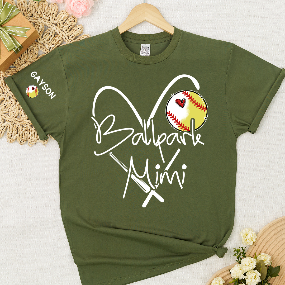 Baseball Softball Ballpark Mimi Game Day, Personalized Grandma and Grandkids T-shirt