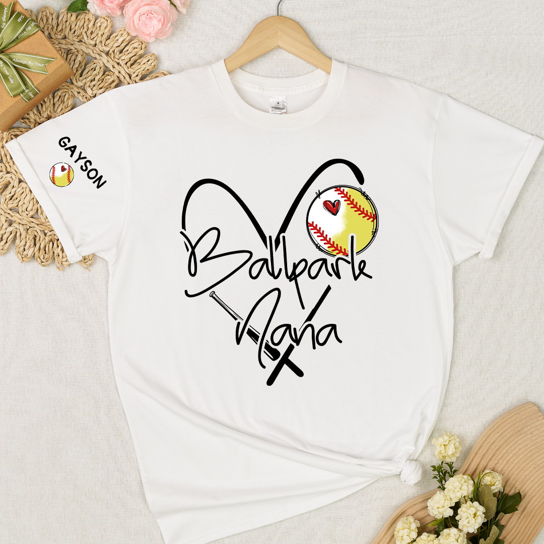 Baseball Softball Ballpark Mimi Game Day, Personalized Grandma and Grandkids T-shirt