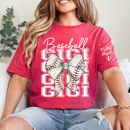 Baseball Gigi Nana Grandma Game Day, Personalized Grandma and Grandkids T-shirt