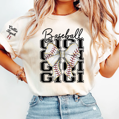 Baseball Gigi Nana Grandma Game Day, Personalized Grandma and Grandkids T-shirt