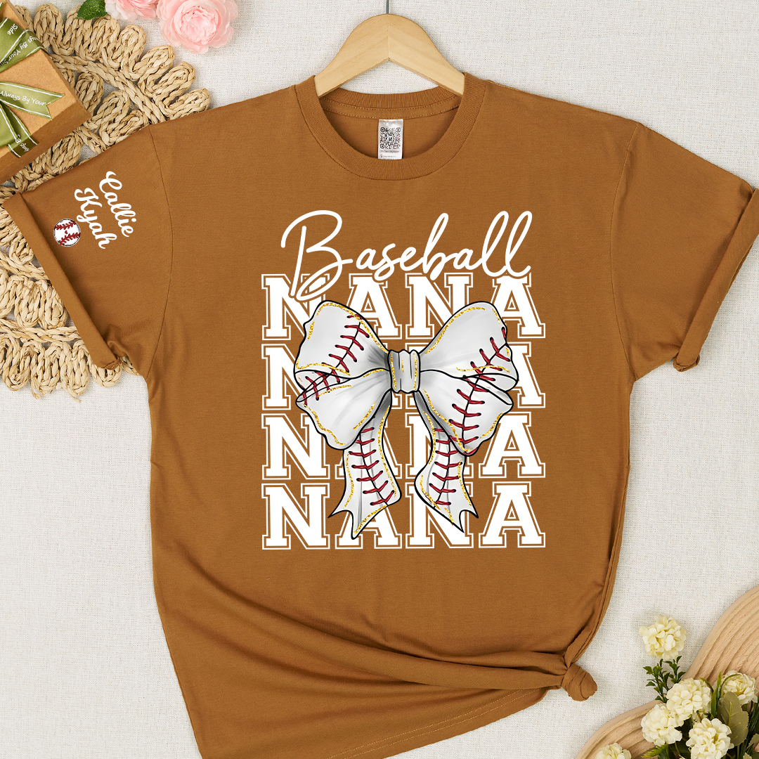 Baseball Gigi Nana Grandma Game Day, Personalized Grandma and Grandkids T-shirt