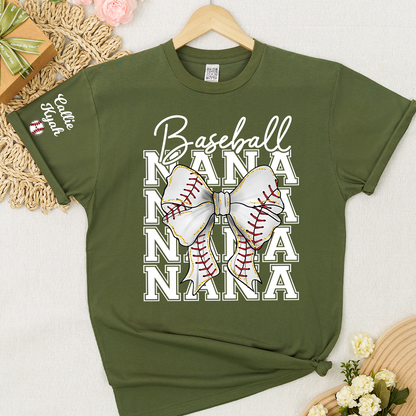 Baseball Gigi Nana Grandma Game Day, Personalized Grandma and Grandkids T-shirt