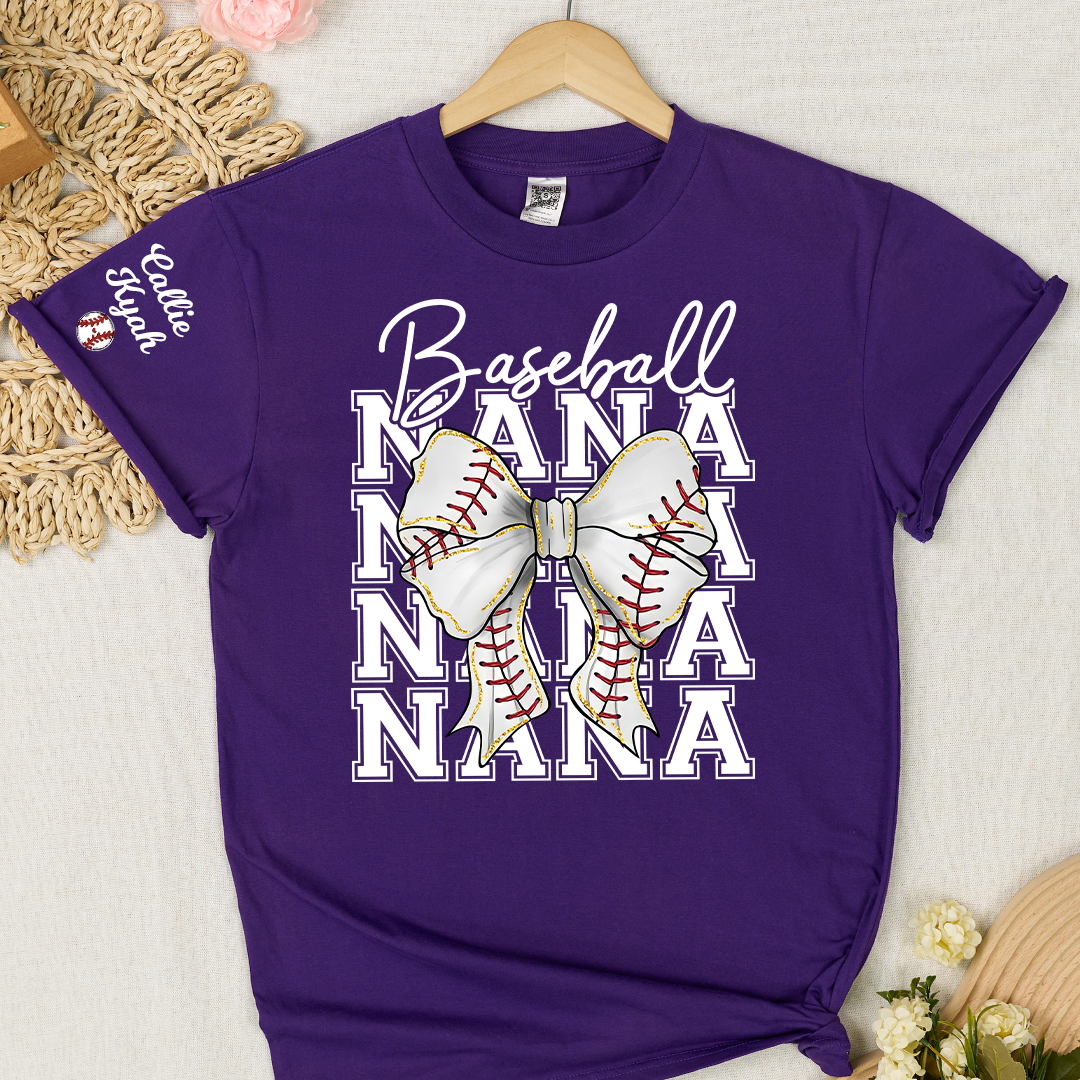Baseball Gigi Nana Grandma Game Day, Personalized Grandma and Grandkids T-shirt