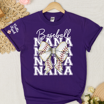 Baseball Gigi Nana Grandma Game Day, Personalized Grandma and Grandkids T-shirt
