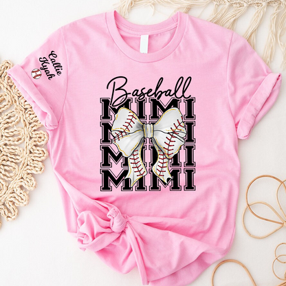 Baseball Gigi Nana Grandma Game Day, Personalized Grandma and Grandkids T-shirt