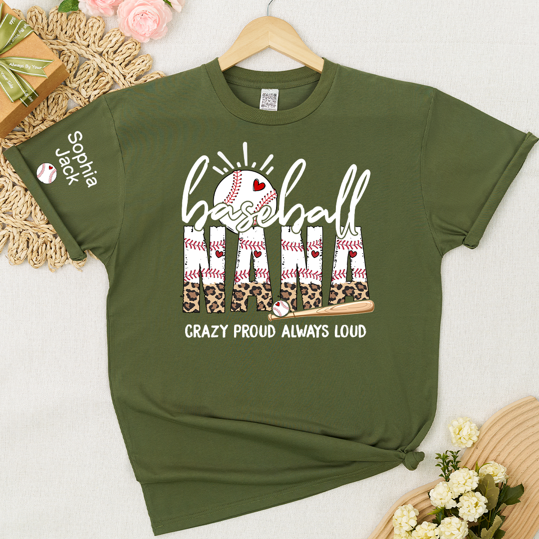 Baseball Game Day Mimi Nana Grandma and Grandkids T-shirt