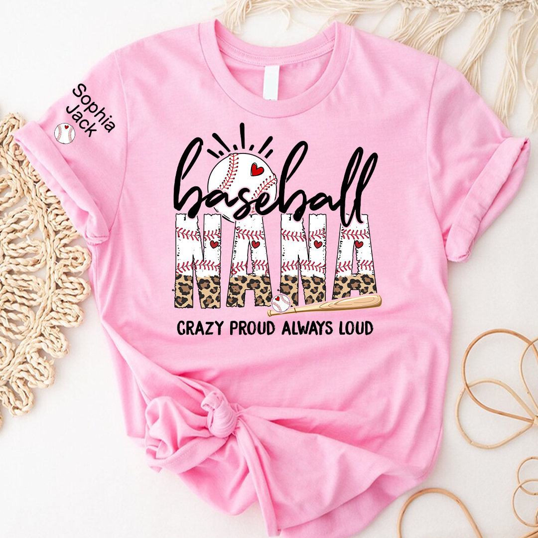 Baseball Game Day Mimi Nana Grandma and Grandkids T-shirt