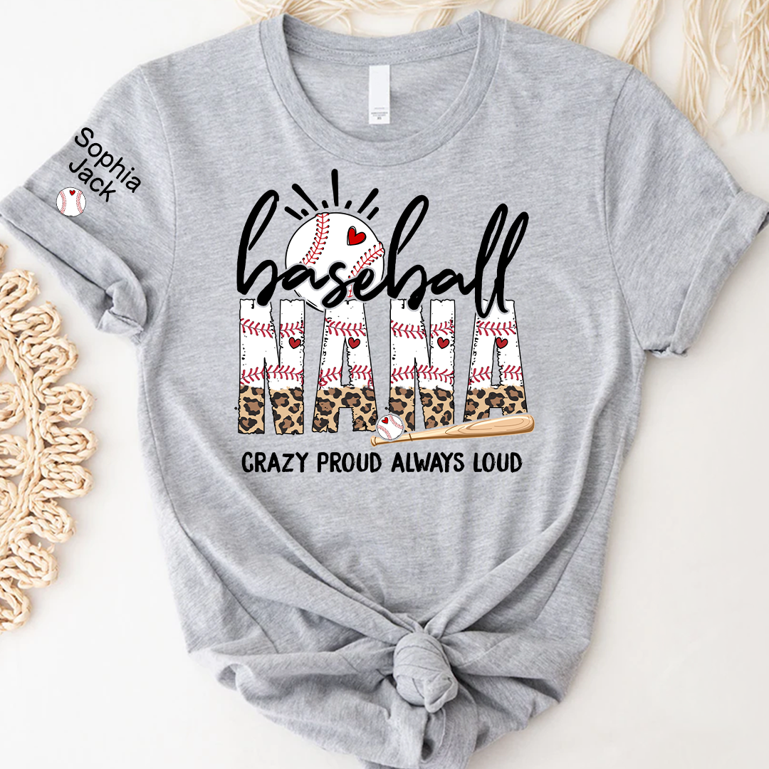 Baseball Game Day Mimi Nana Grandma and Grandkids T-shirt