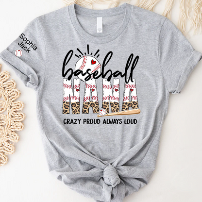 Baseball Game Day Mimi Nana Grandma and Grandkids T-shirt