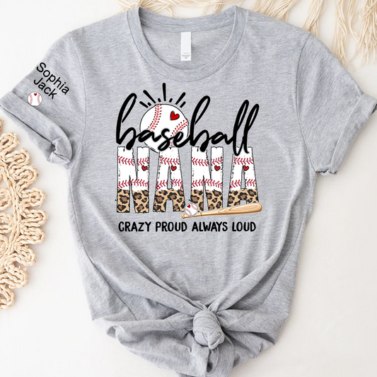 Baseball Game Day Mimi Nana Grandma and Grandkids T-shirt