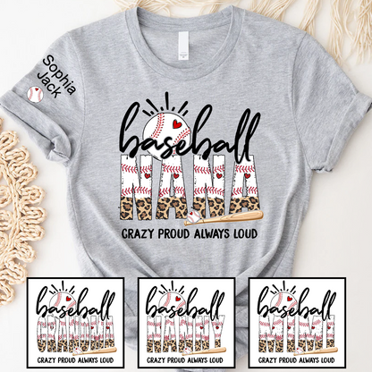 Baseball Game Day Mimi Nana Grandma and Grandkids T-shirt
