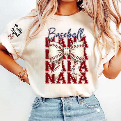 Baseball Game Day Nana Gigi Grandma and Grandkids Personalized T-shirt