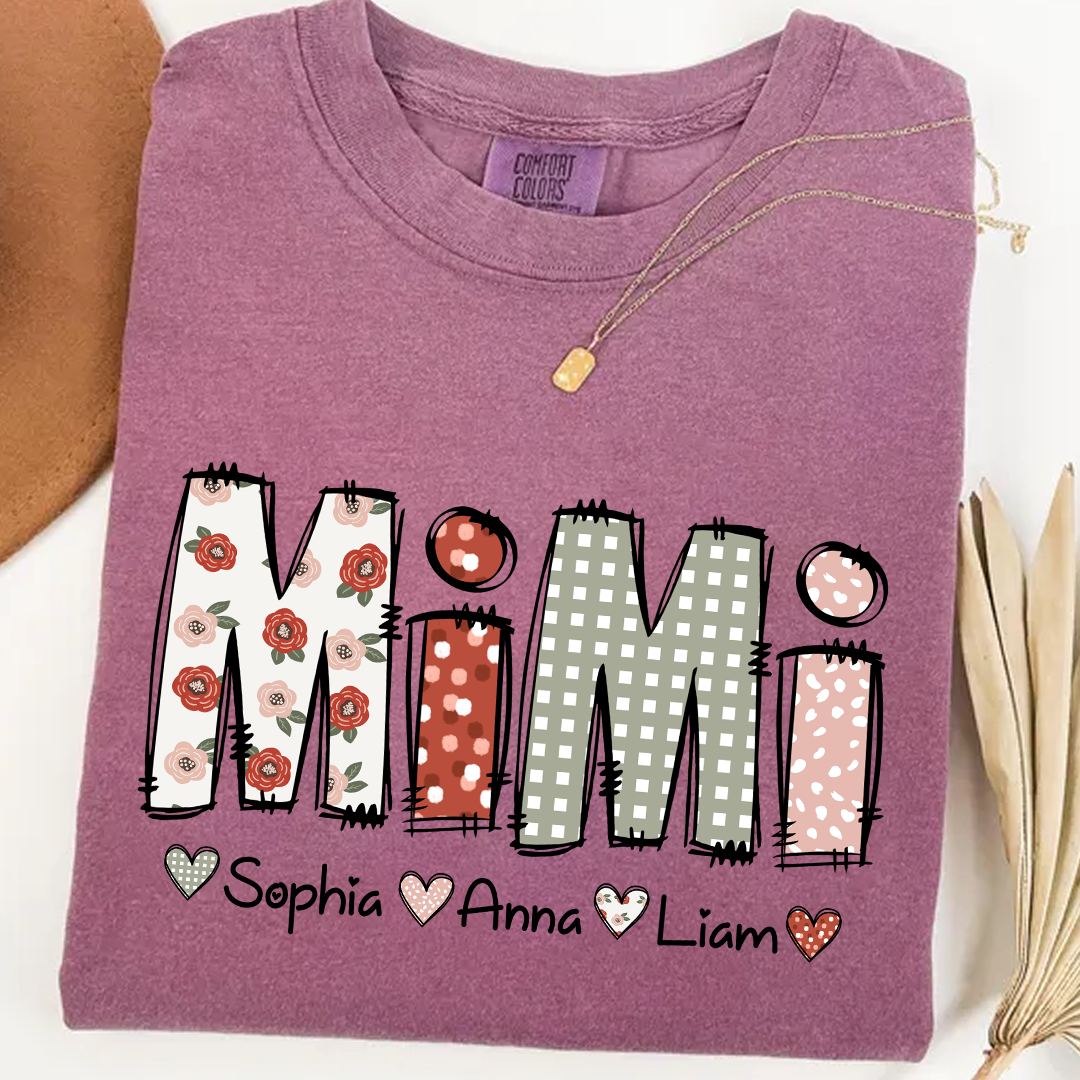 Comfort Colors® Personalize Mimi 2025 Shirt, Custom Grandma And Grandkids Shirt