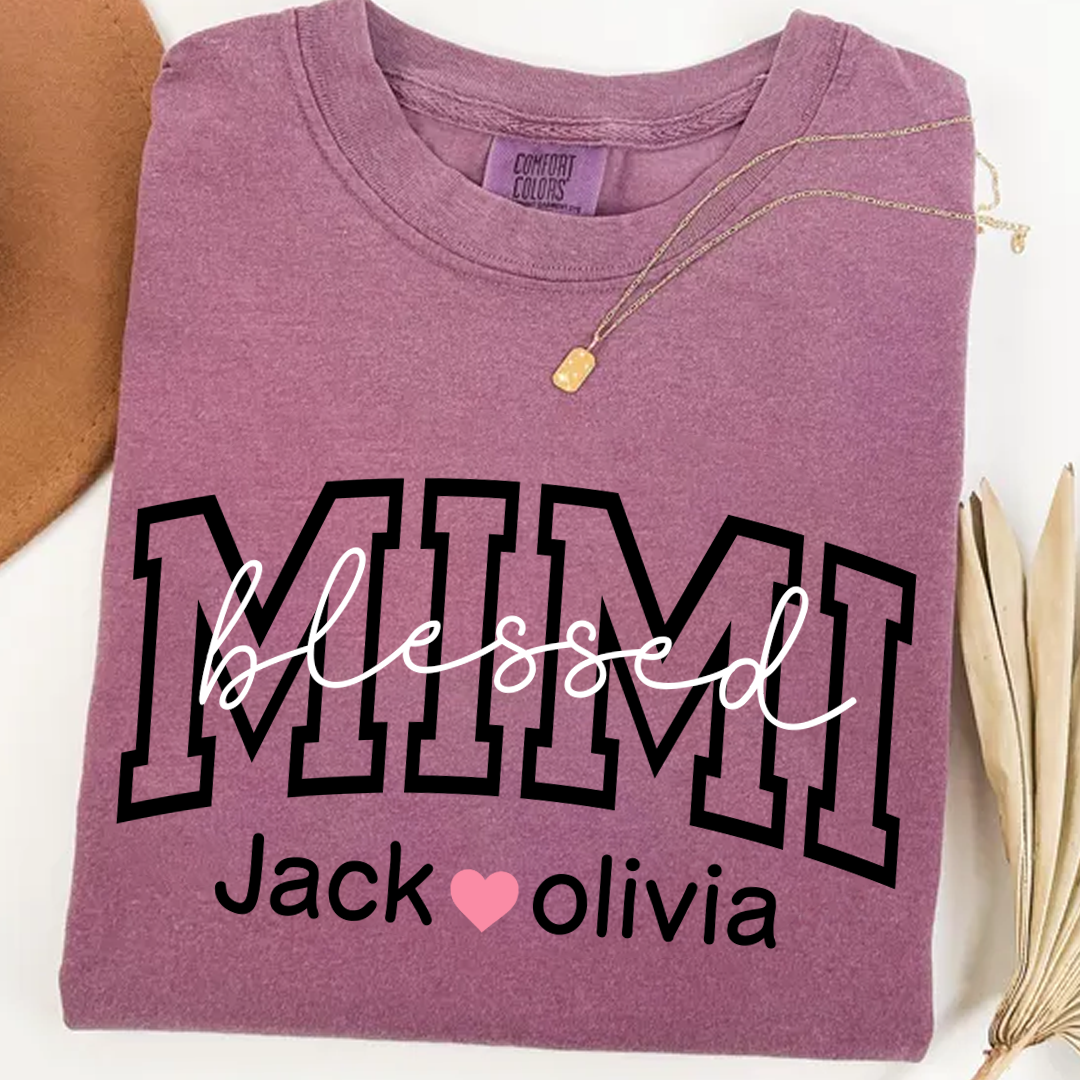 Comfort Colors® Blessed Mimi Shirt, Custom Grandma With Grandkids, Gift for Grandma