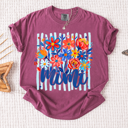 Comfort Colors® Personalized Nana American Flag T-Shirt, Custom Nana, Gigi, Mimi, Mama Design, Patriotic Family Shirt, Gifts for 4th of July, Independence Day