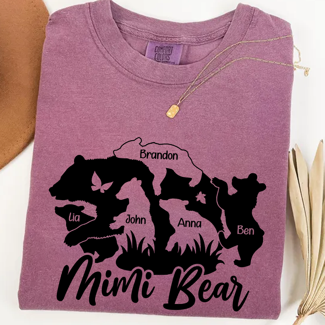 Comfort Colors® Mimi Bear Cute T-Shirt, Custom Grandma With Grandkids, Gift for Grandma Shirt