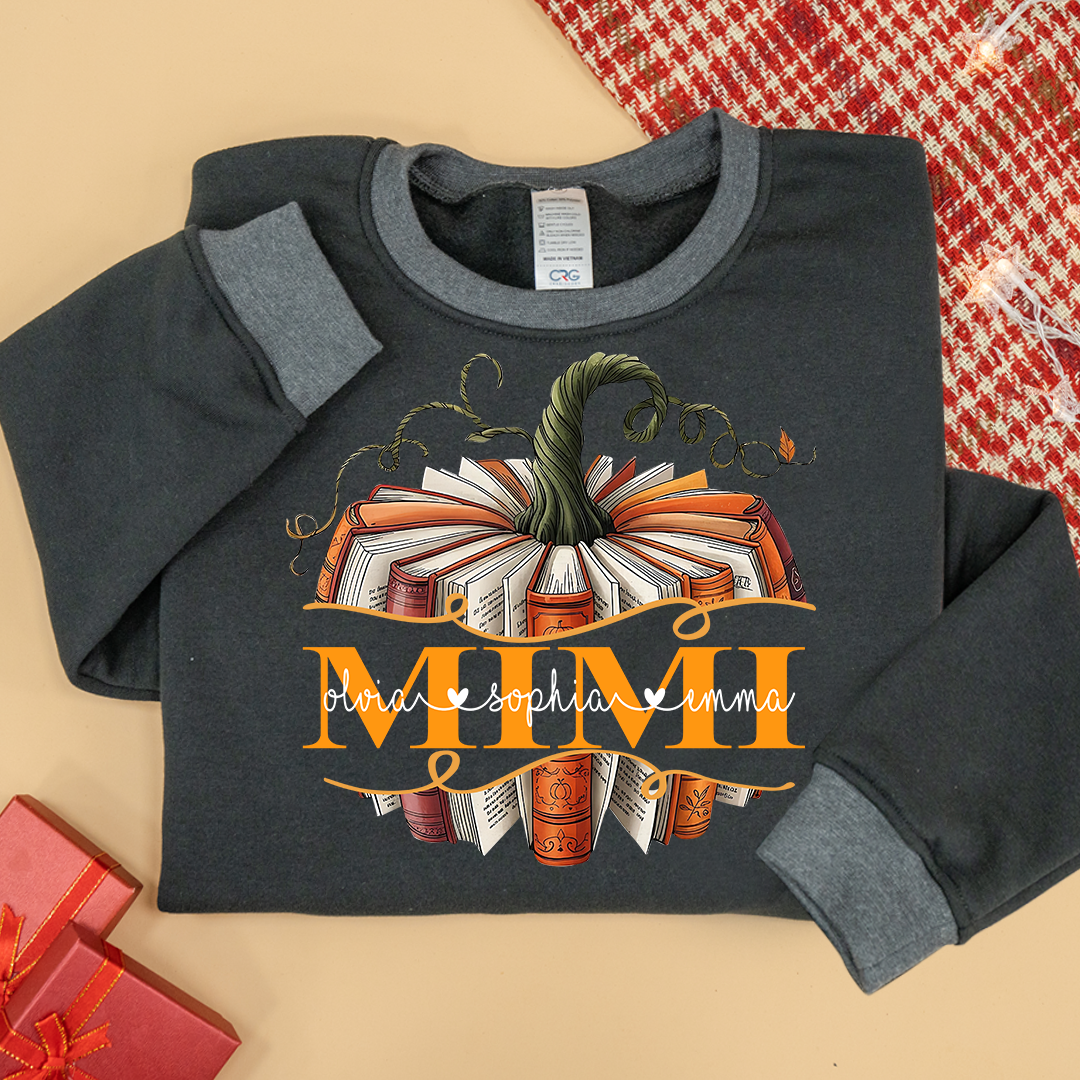 Mimi book Pumpkin And Grandkids Fall Sweatshirt Mix