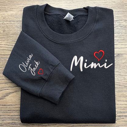 Custom Embroidered Mimi And Grandkids Sweatshirt