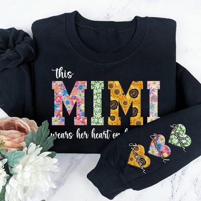 This Mimi Wears Her Heart On Her Sleeve Sweatshirt Sweatshirt