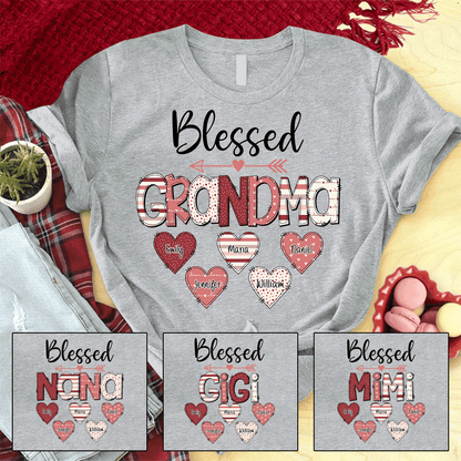 Godmerch Personalized Nickname Mom and Grandma T-shirt CG02, Grandma Shirt, Mom Mimi Aunt Shirt, Gift Valentine's Day Mother's Day for Mom and Grandma