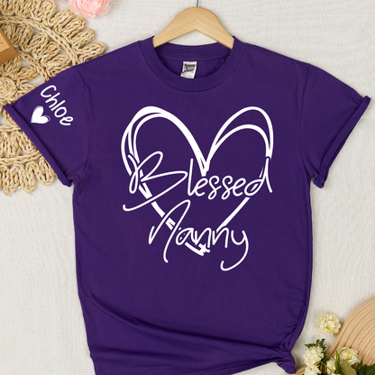 Blessed Mimi,Personalized Mimi, Grandma, Nana and Grandkids Mothers Day Gift T-shirt
