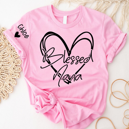 Blessed Mimi,Personalized Mimi, Grandma, Nana and Grandkids Mothers Day Gift T-shirt