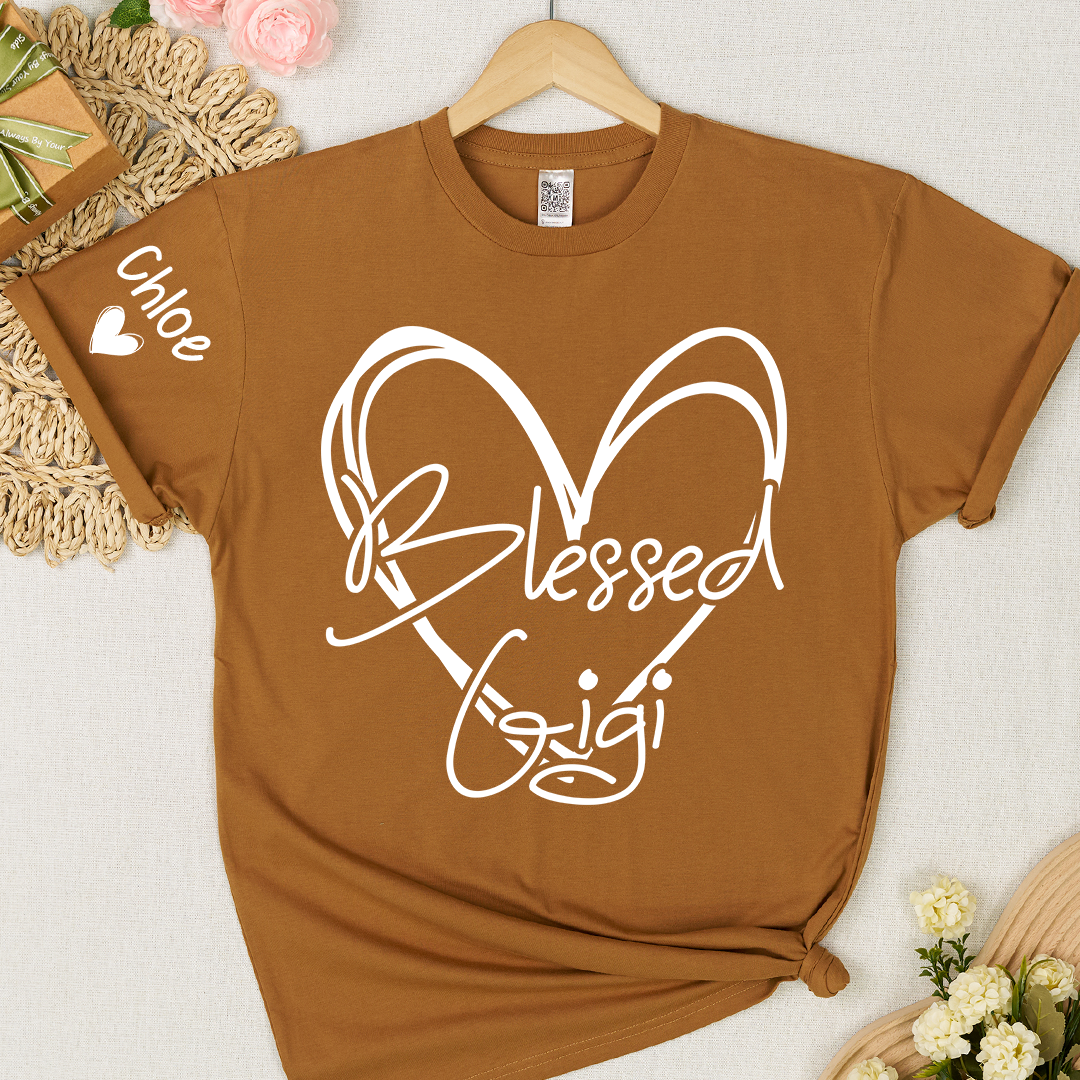 Blessed Mimi,Personalized Mimi, Grandma, Nana and Grandkids Mothers Day Gift T-shirt