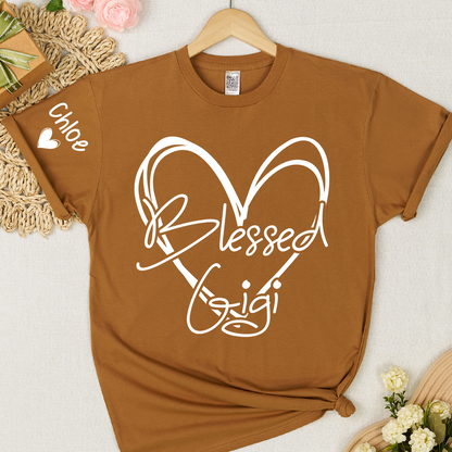 Blessed Mimi,Personalized Mimi, Grandma, Nana and Grandkids Mothers Day Gift T-shirt