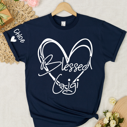 Blessed Mimi,Personalized Mimi, Grandma, Nana and Grandkids Mothers Day Gift T-shirt