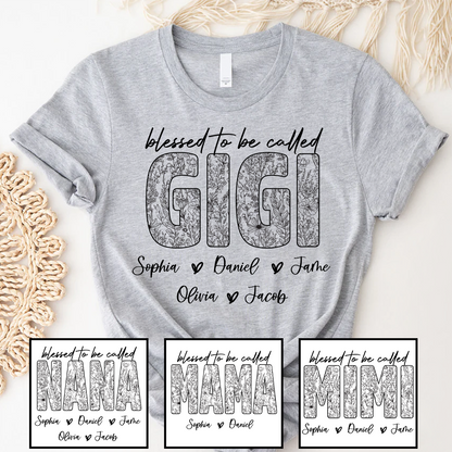 Blessed To Be Called Mimi And Grandkids Wildflower T-shirt