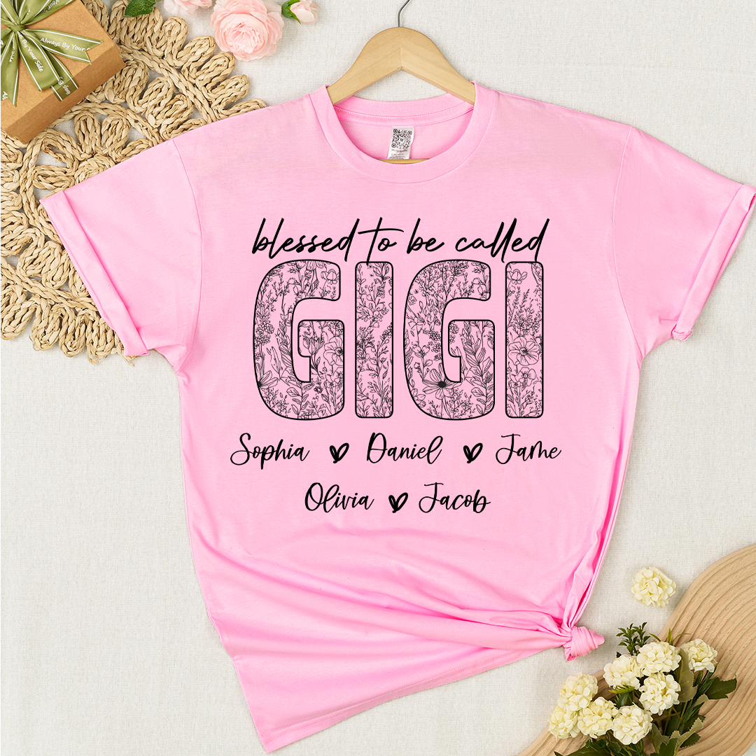 Blessed To Be Called Mimi And Grandkids Wildflower T-shirt