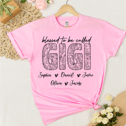 Blessed To Be Called Mimi And Grandkids Wildflower T-shirt