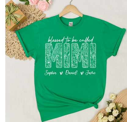 Blessed To Be Called Mimi And Grandkids Wildflower T-shirt