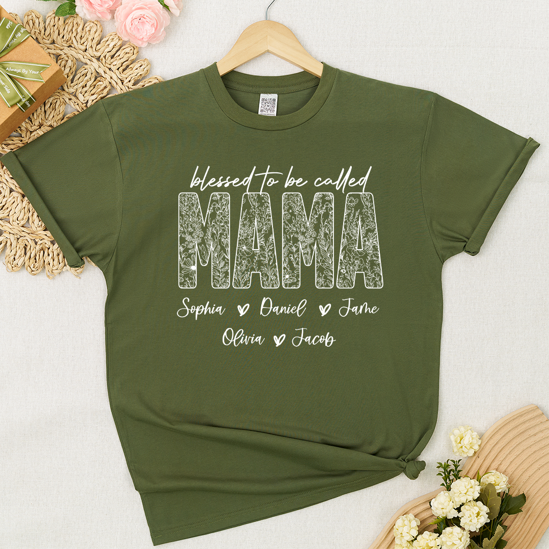 Blessed To Be Called Mimi And Grandkids Wildflower T-shirt