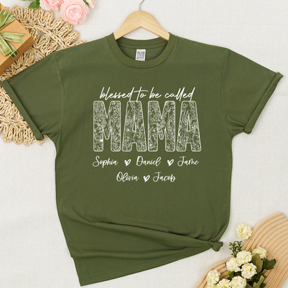 Blessed To Be Called Mimi And Grandkids Wildflower T-shirt
