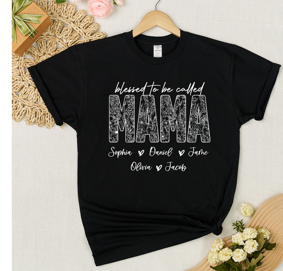 Blessed To Be Called Mimi And Grandkids Wildflower T-shirt