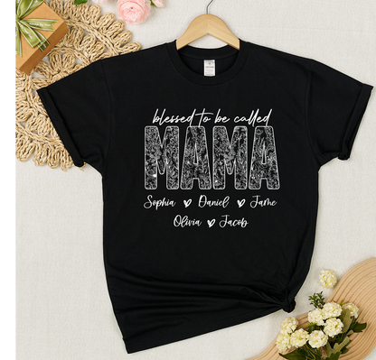Blessed To Be Called Mimi And Grandkids Wildflower T-shirt