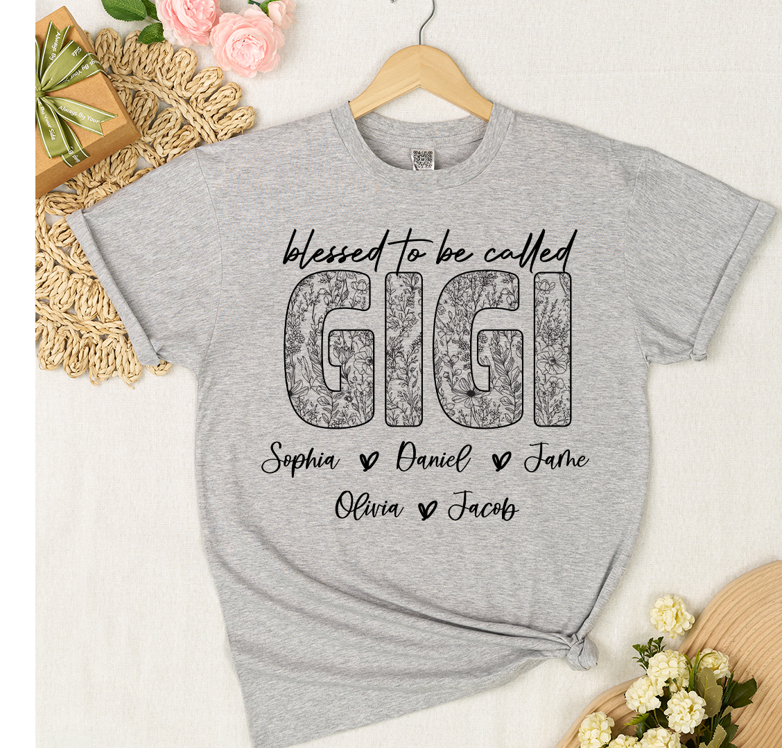 Blessed To Be Called Mimi And Grandkids Wildflower T-shirt