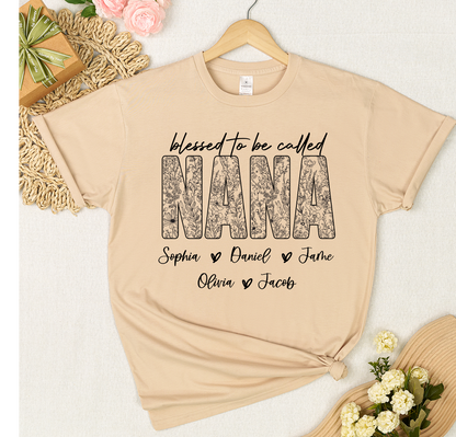 Blessed To Be Called Mimi And Grandkids Wildflower T-shirt