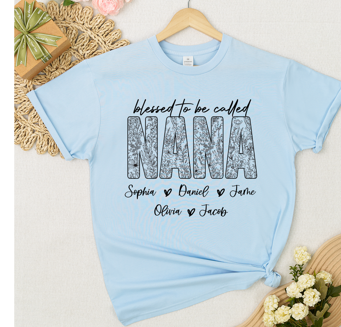 Blessed To Be Called Mimi And Grandkids Wildflower T-shirt